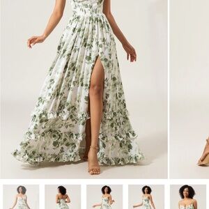 Floral Green Maxi Dress